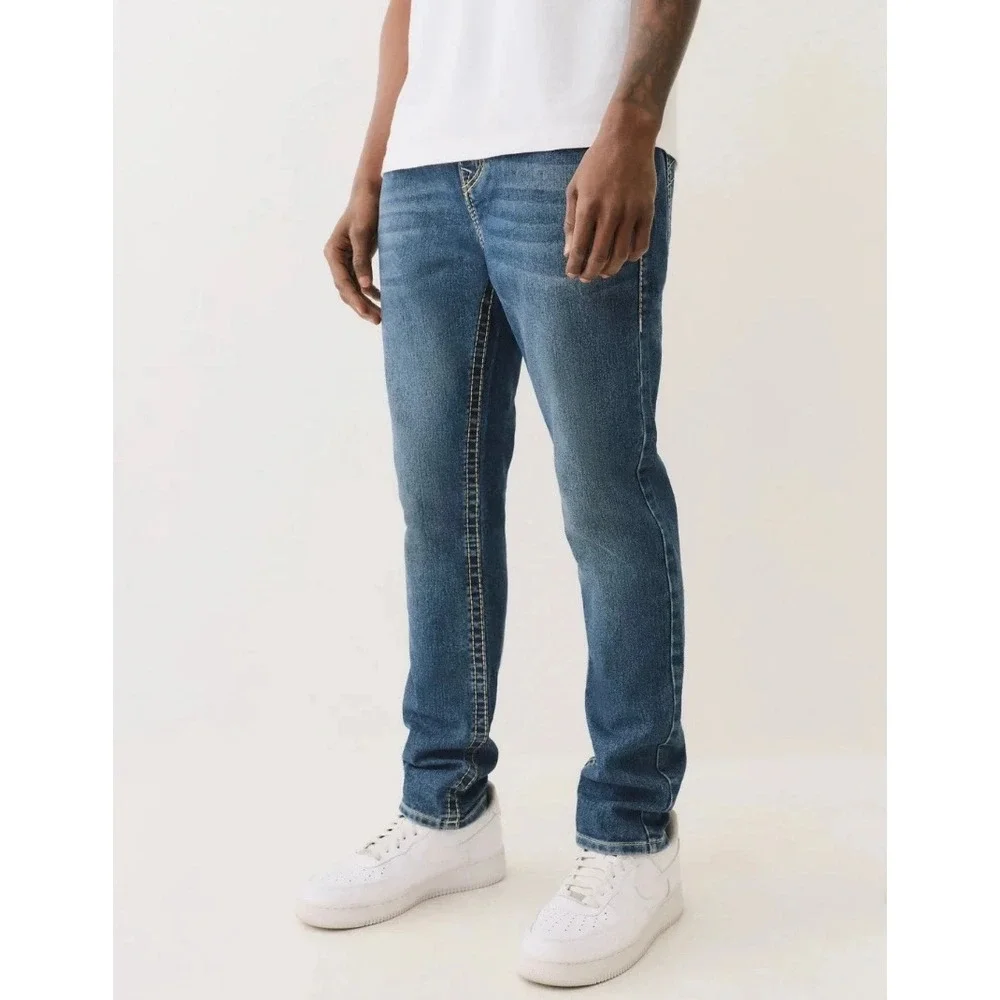 True Religion Rocco Relaxed Skinny Jeans Men's W36 L32 Dark Wash Denim‎